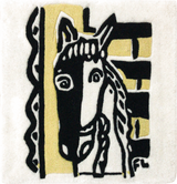 CHEVAL SUR FOND JAUNE, 1953